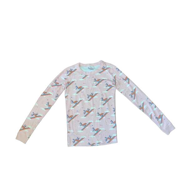 Hanna Andersson Unicorn Rainbow Cloud Two Piece long john Pink Pajama Set sz 14 - Picture 4 of 7